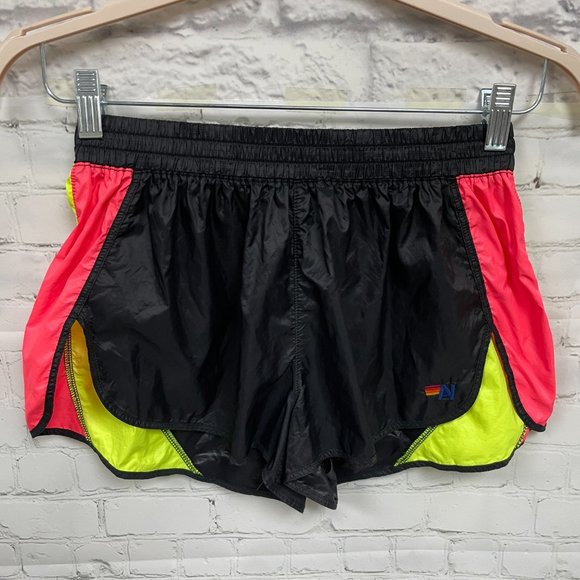Aviator Nation New Women's Ultra Light Jogger Shorts - Neon Black - Picture 3 of 10